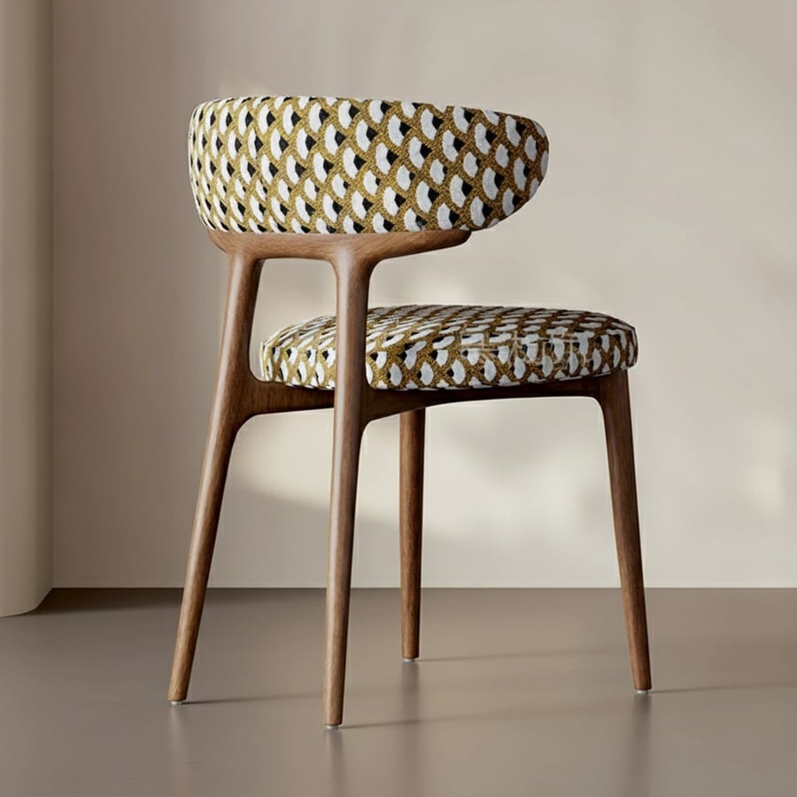 Upholstered Wood Frame Dining Chair