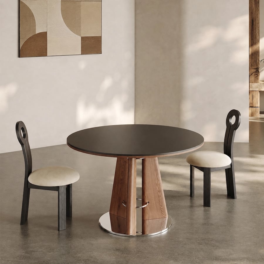 Round Solid Wood Dining Table