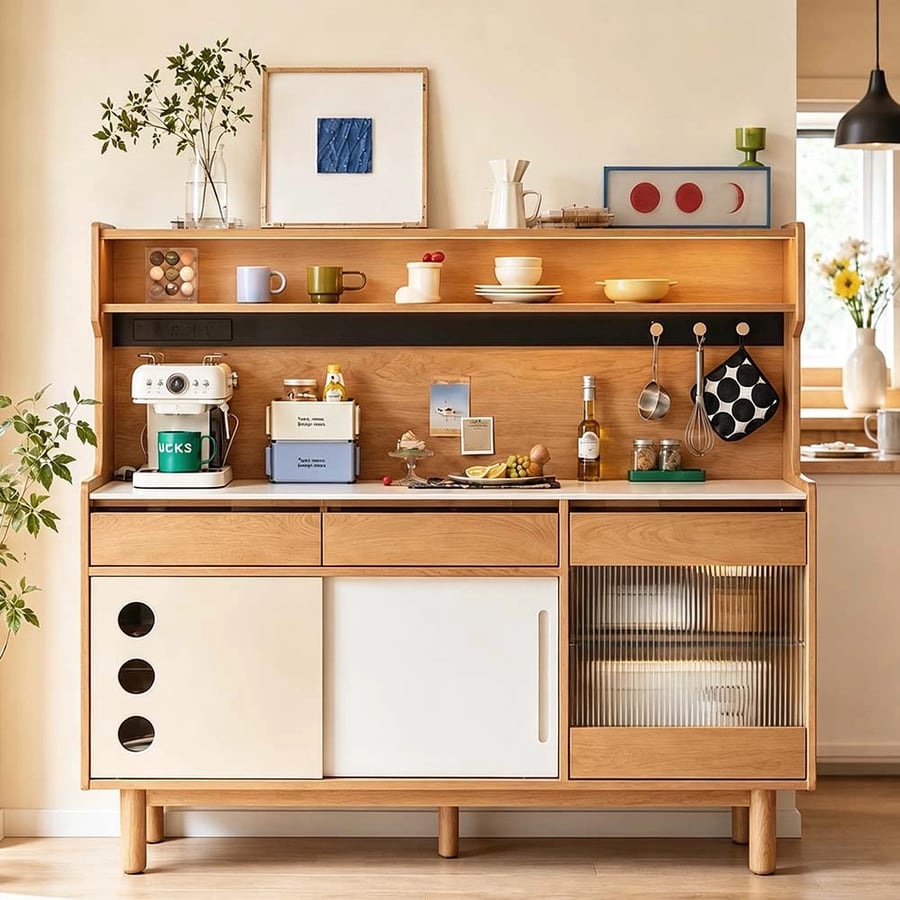Sintered Stone Sideboard, Cherry Wood