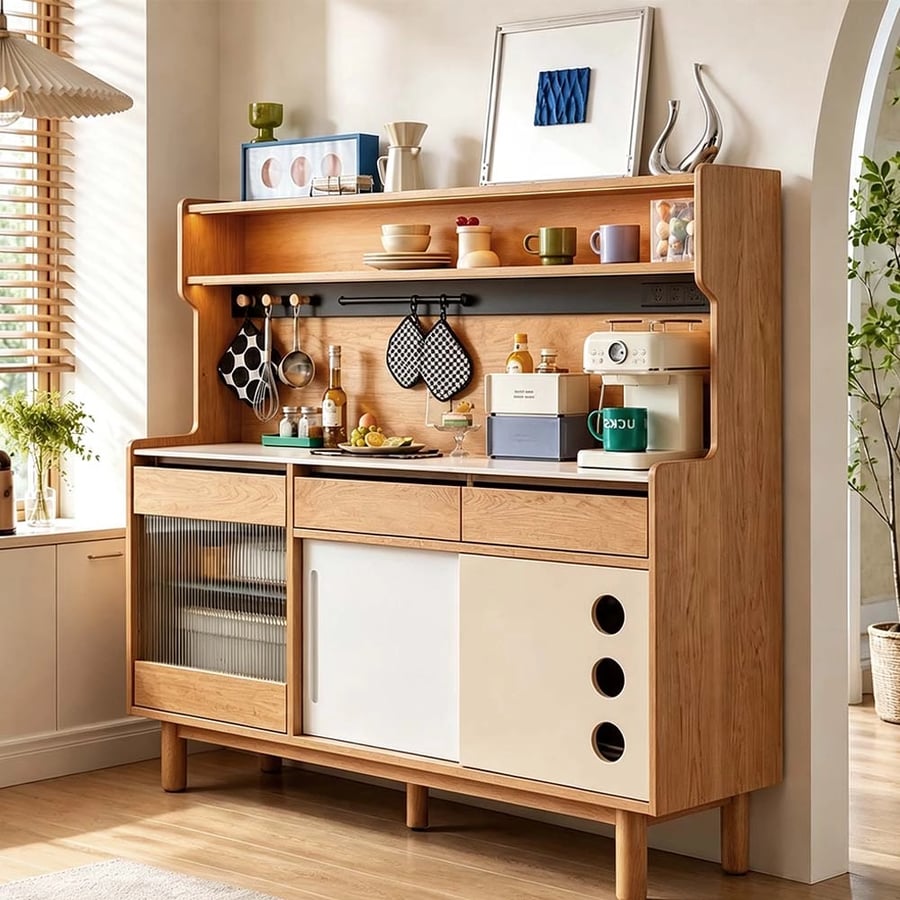 Sintered Stone Sideboard, Cherry Wood