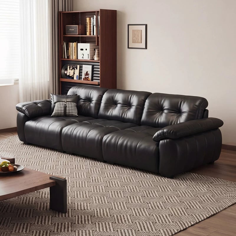 Black Nappa Leather Sofa