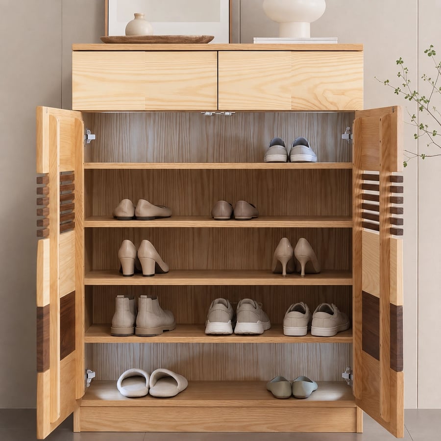 Nordic Wood Entryway Cabinet