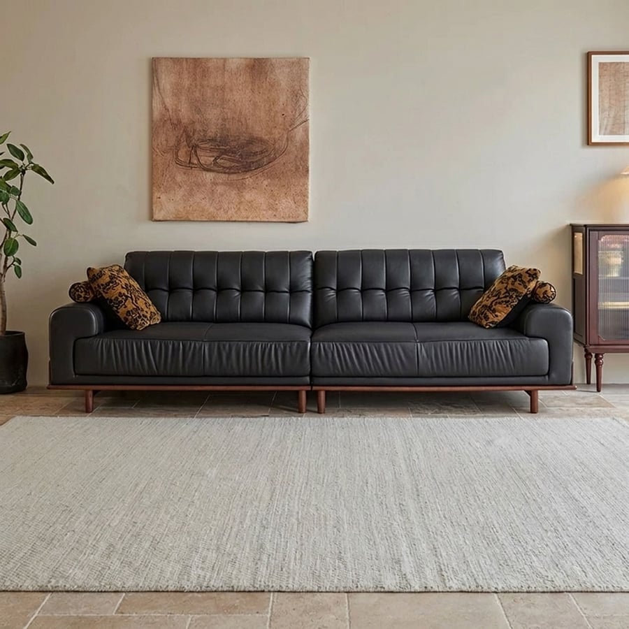 French Vintage Leather Sofa