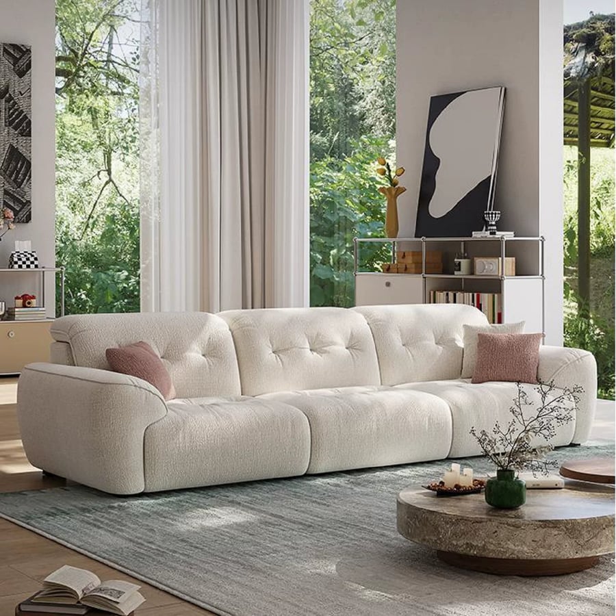 Creamy Chenille Adjustable Sofa