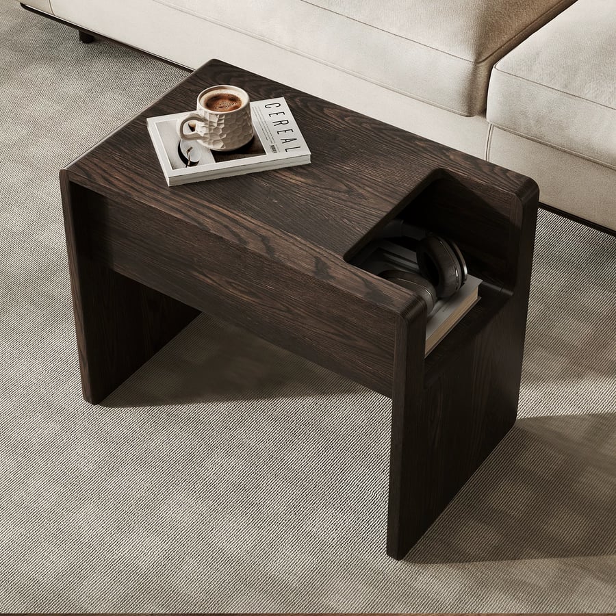 Solid Ash Wood Minimalist Side Table