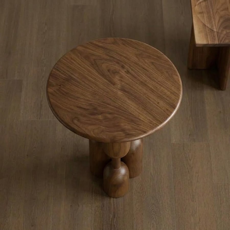 Solid Ash Mid-Century Round Table