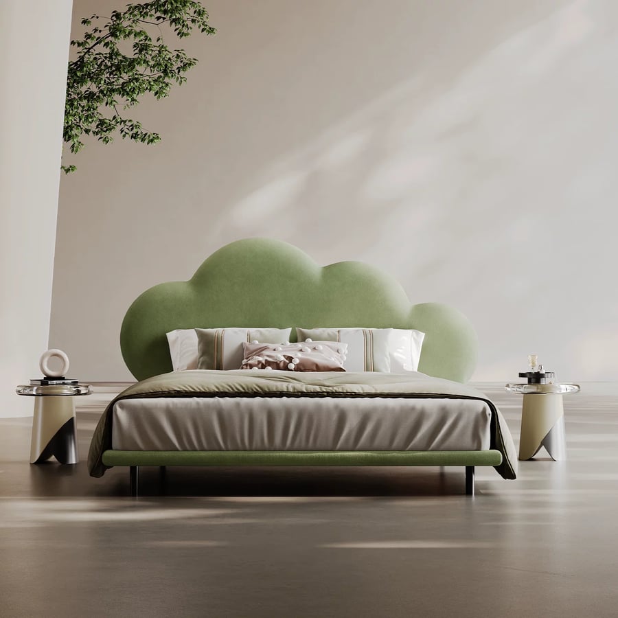 Cloud-Shaped Milk Fleece Bed