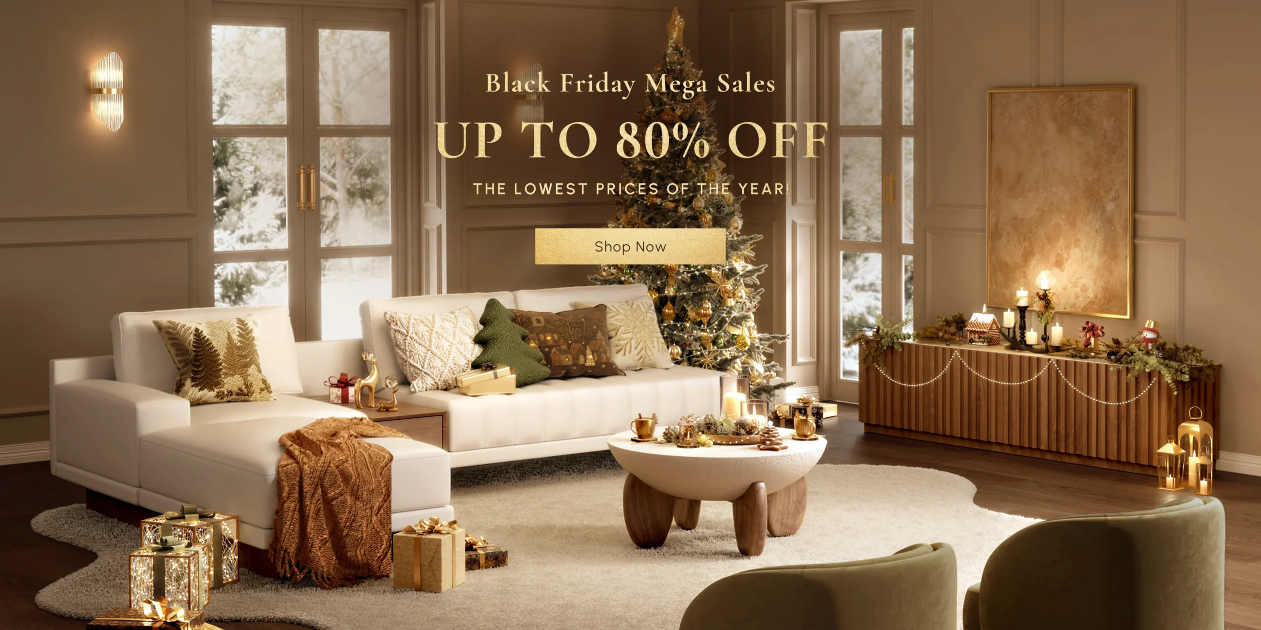 现代简约客厅，浅灰色沙发与木质茶几搭配大型绿植，营造温馨舒适的家居氛围