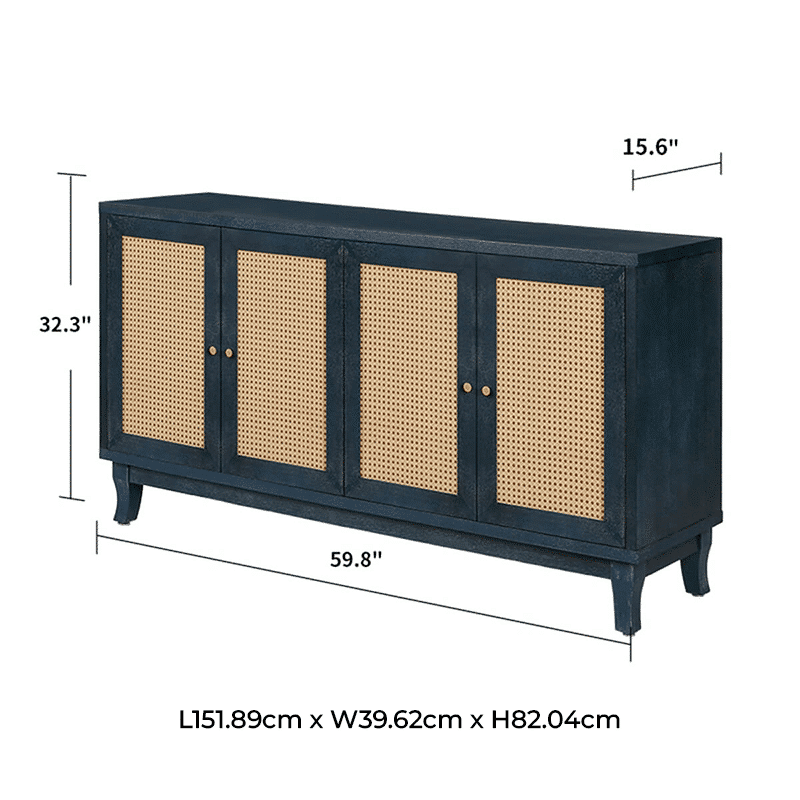 11_215b9932-f7f6-45c9-9ba0-9cd4d400cff5.png Blue wood sideboard with