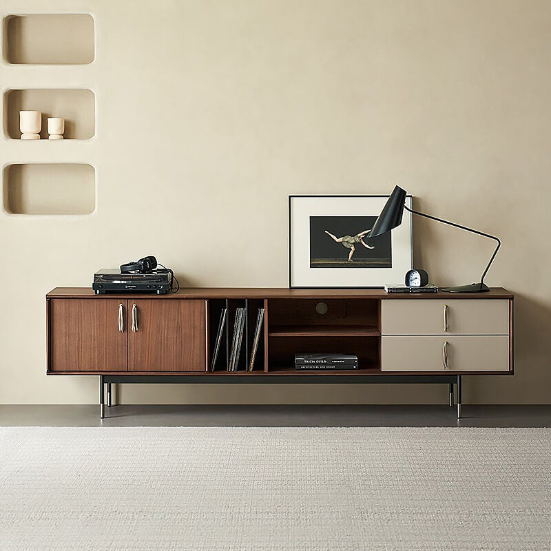 Black Walnut TV Stand with Storage