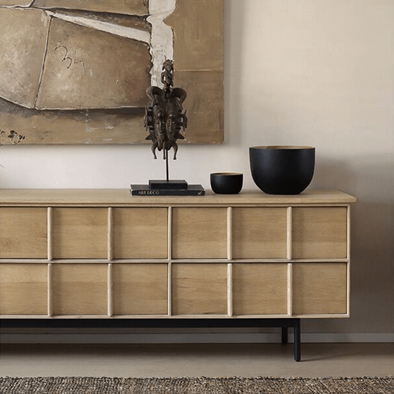 Quartetto Oakwood TV Stand with 6 Drawers