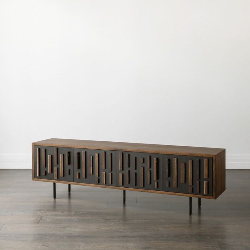 Retro Solid Oak Blok Media Console
