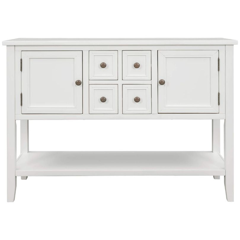 VintageSolidWoodEntrywayBuffetTablewithBottomShelf-White_7.jpg White vintage solid wood