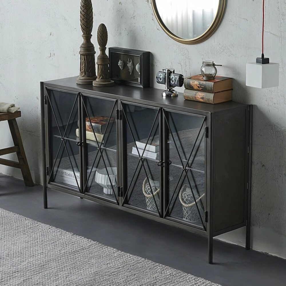 black_metal_display_cabinet_side_angle.jpg Industrial black metal display cabinet