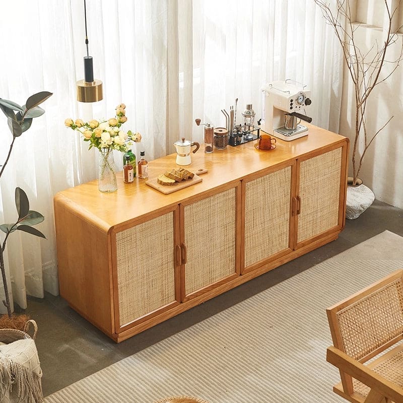 boho_modern_rattan_buffet_cabinet_flowers_coffee_machine.jpg Boho