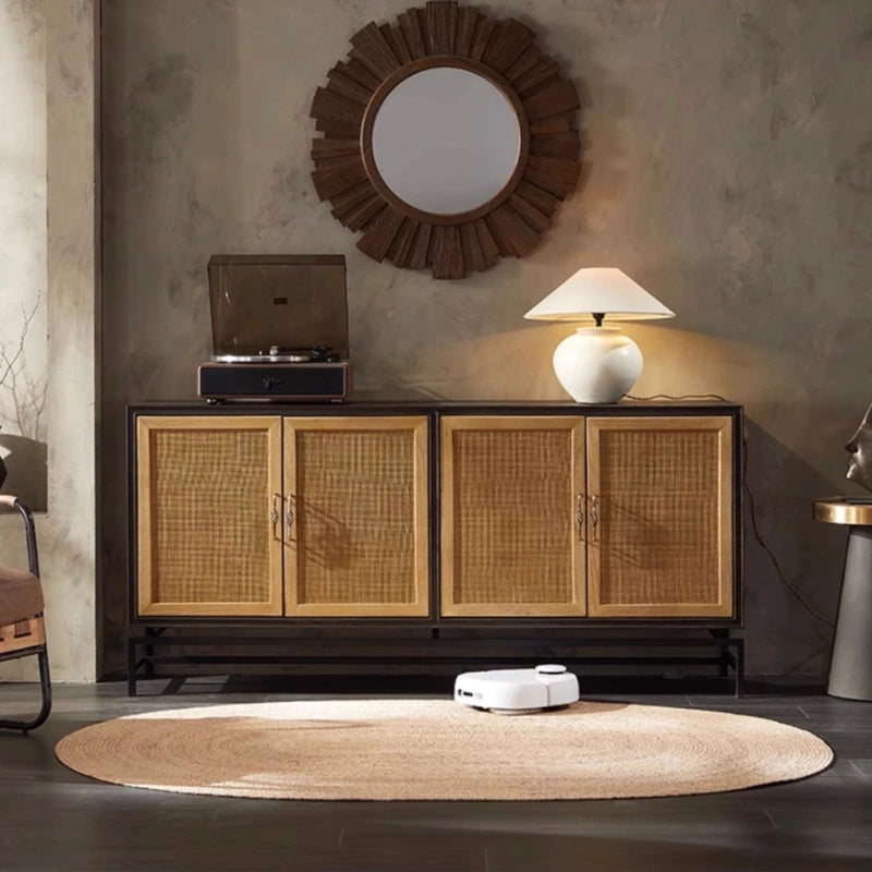 japandi_rattan_sideboard_modern_living_room.jpg Japandi rattan sideboard