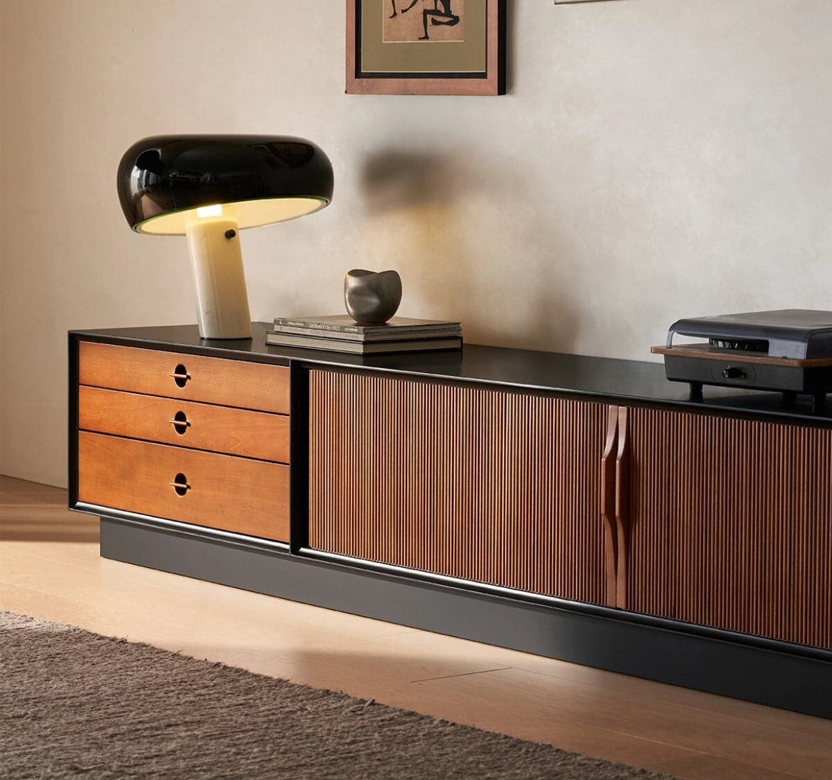 Low profile tambour door