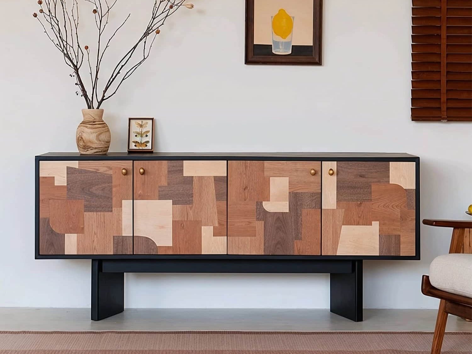 modern_patchwork_wood_sideboard_brass_knobs_solid_walnut_cherry_white_oak_doors.jpg Modern patchwork wood sideboard