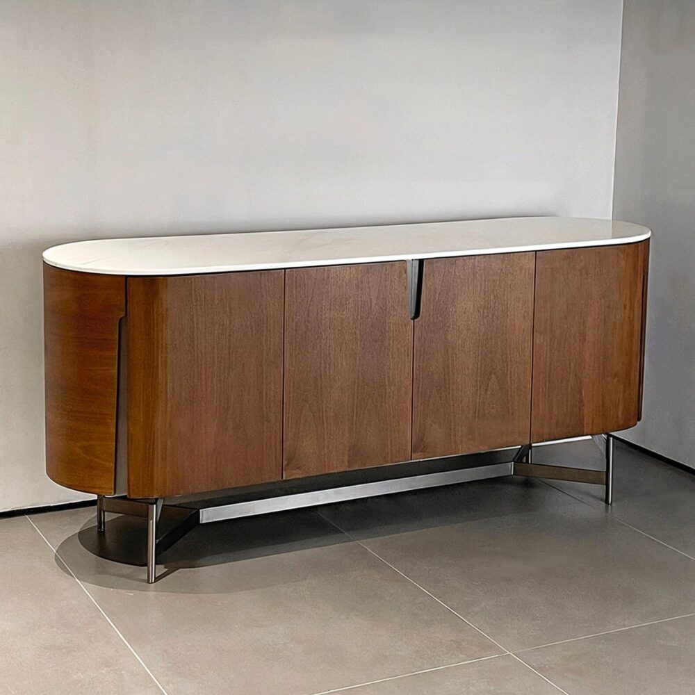 oval_walnut_sideboard_stainless_legs_marble_top.jpg Modern luxury oval