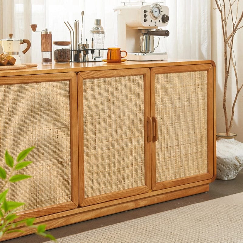 side_view_boho_modern_solid_wood_buffet_rattan_doors.jpg Boho modern solid ash