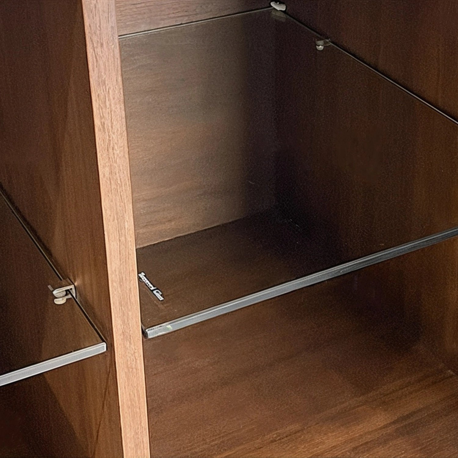 tempered_glass_shelf_modern_luxury_walnut_sideboard.jpg Modern luxury walnut sideboard with