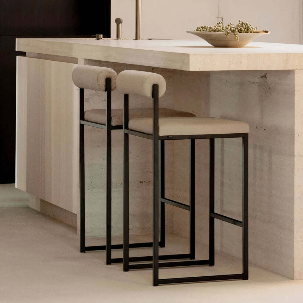 Caliste velvet barstool