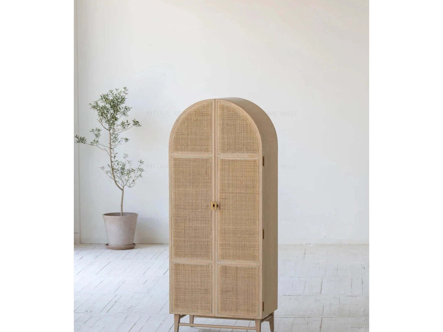 Wood and rattan Kara cabinet