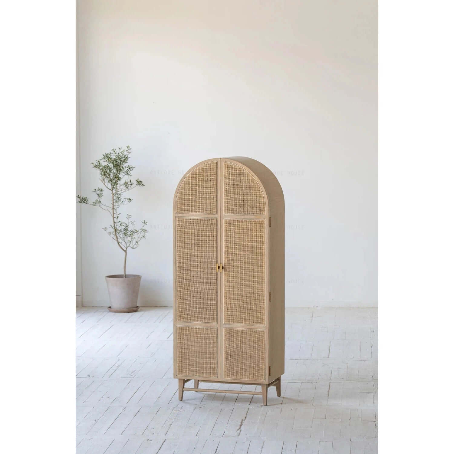 Wood and rattan Kara cabinet