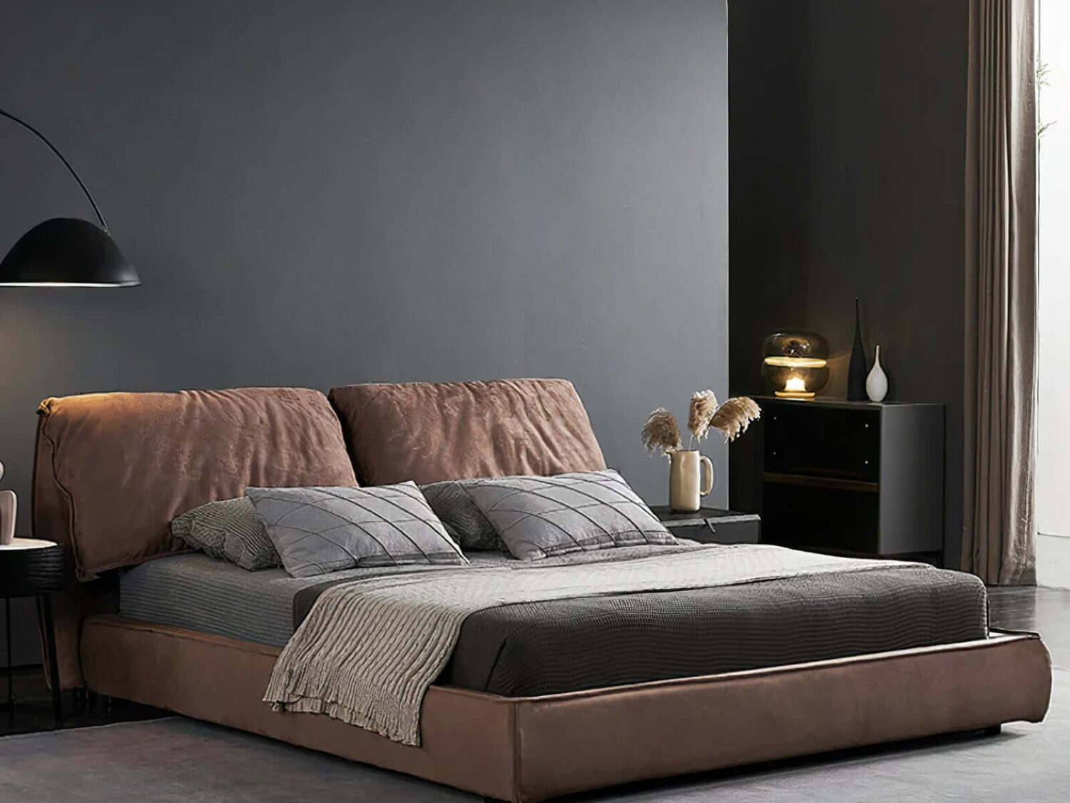 Lex bed with minimalist Scandinavian