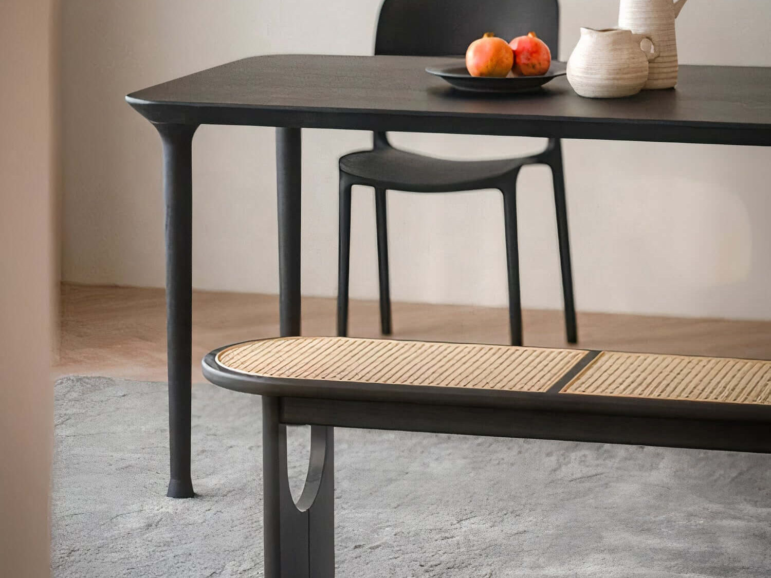 Zuri rattan bench with