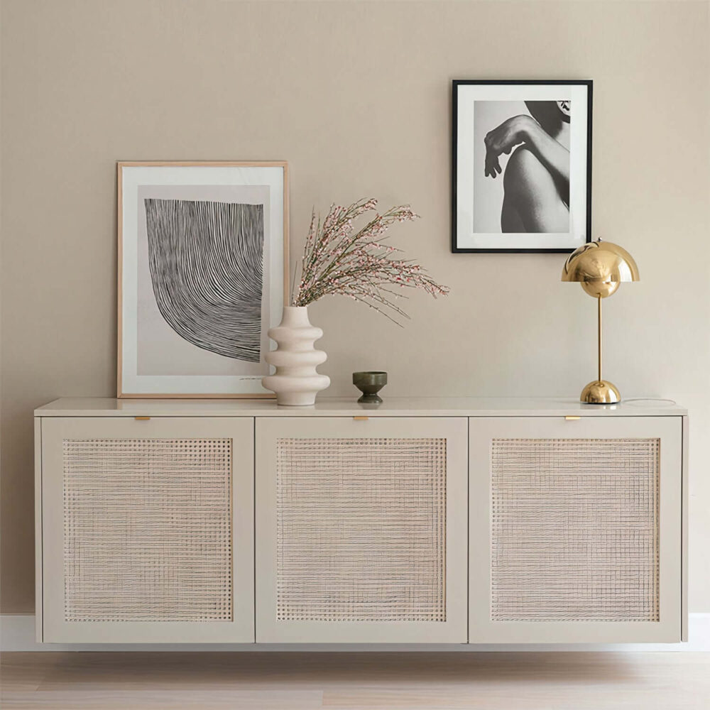 Linda cabinet with white rattan