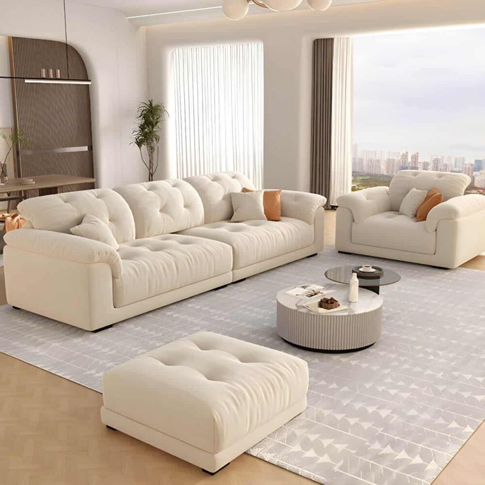 Modern beige polyester blend