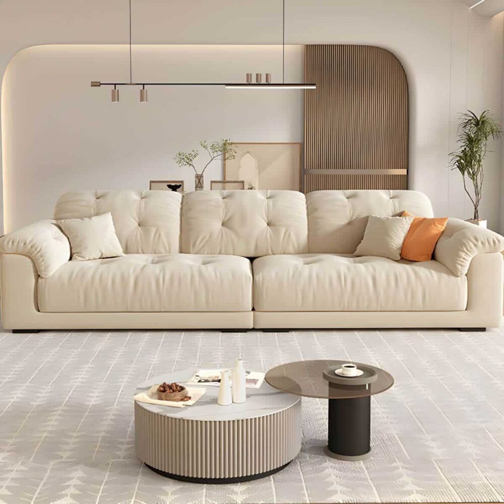 fe99ace76357daa6ba9bd9a9dc4958e9.jpg Modern beige polyester blend sofa
