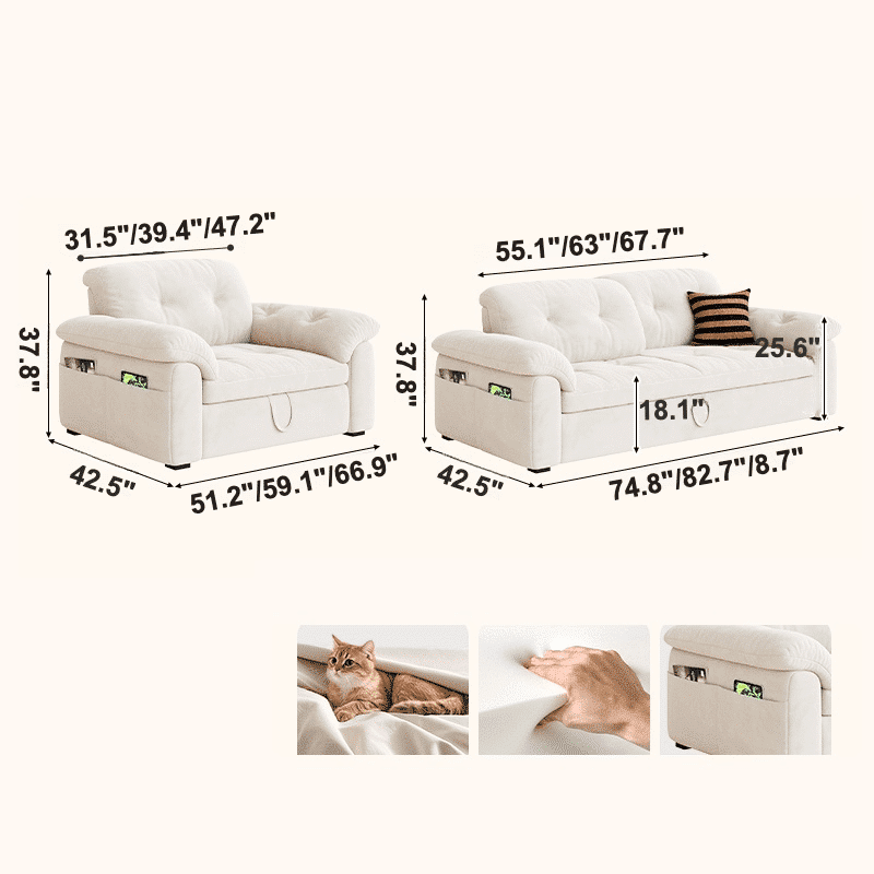 Space-saving sofa bed