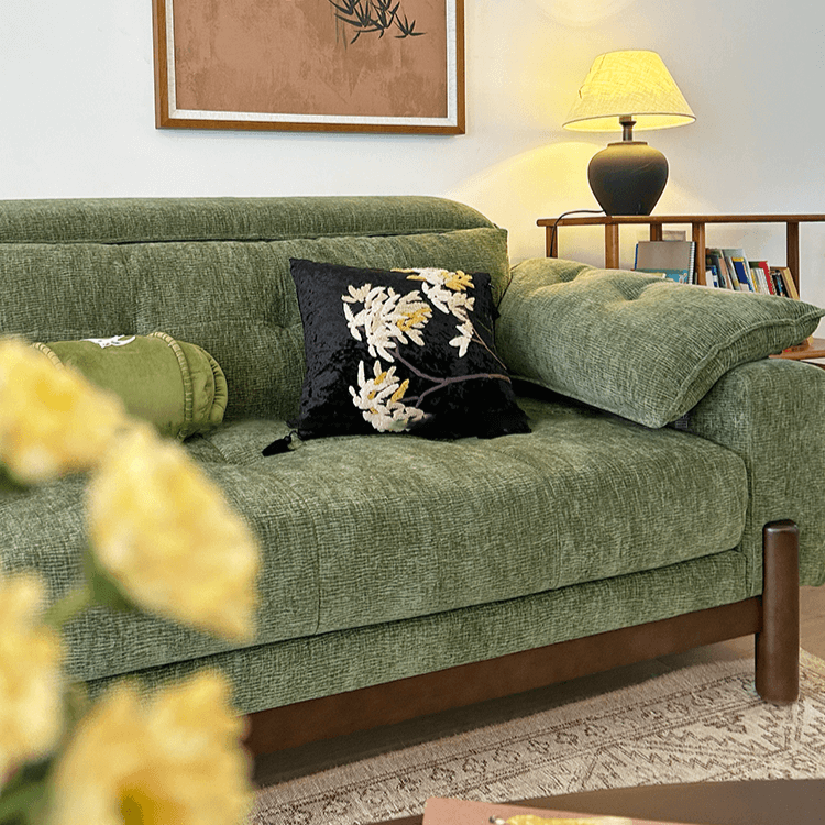 vintage-green-chenille-sofa-with-adjustable-headrest-6849.png Vintage green chenille sofa