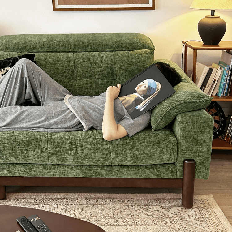 vintage-green-chenille-sofa-with-adjustable-headrest-8478.png Vintage green chen