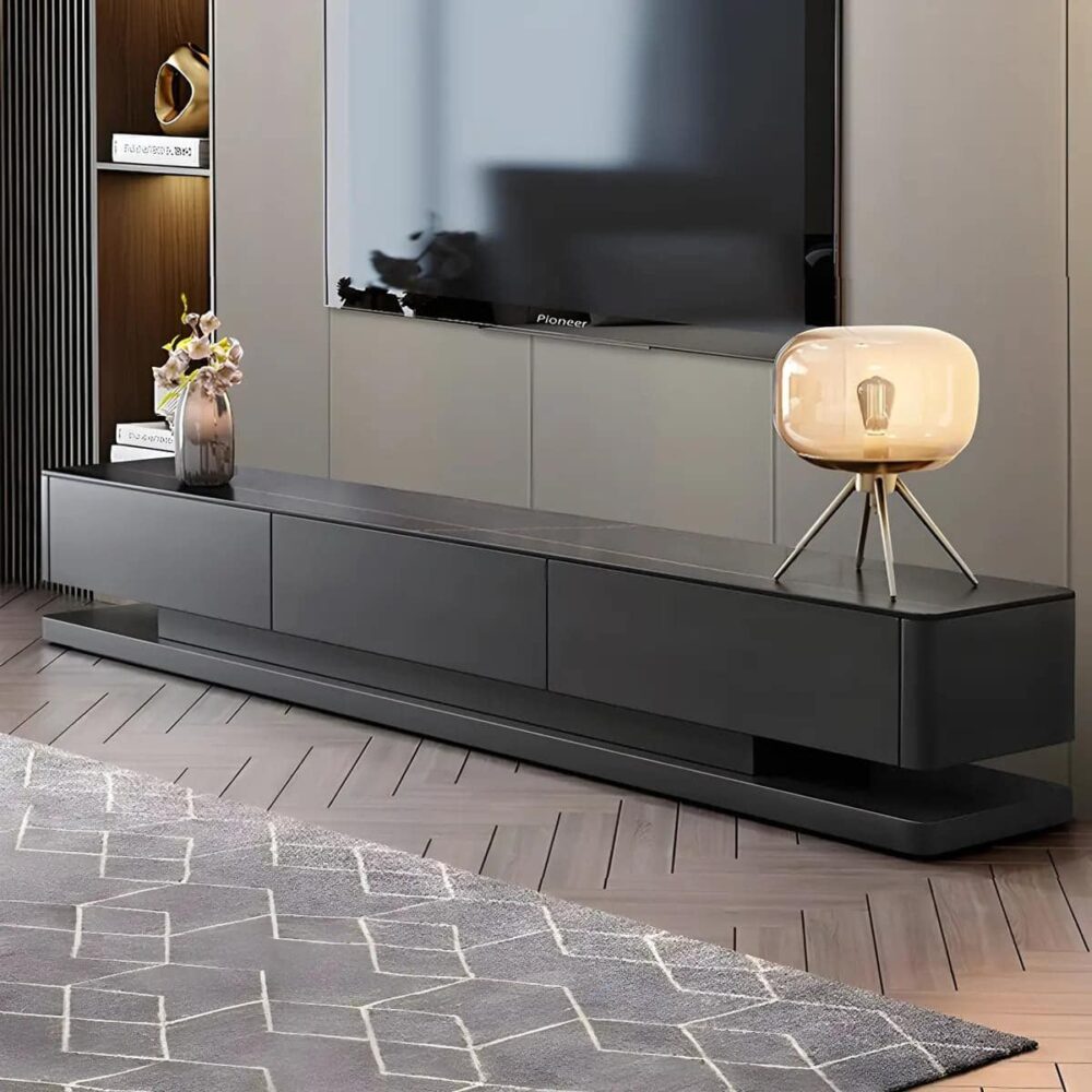 black-stone-rectangle-enclosed-storage-drawers-tv-stand-3 Black Stone Rectangle Enclosed Storage Drawers Tv Stand 3