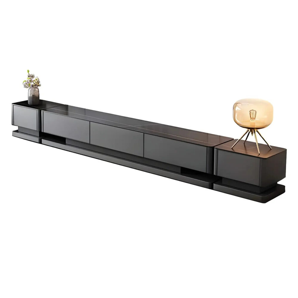 black-stone-rectangle-enclosed-storage-drawers-tv-stand-5 Black Stone Rectangle Enclosed Storage Drawers Tv Stand 5