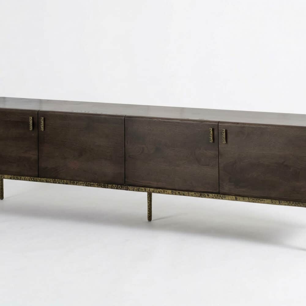 Brown Long Espresso Wood Tone Oak Cabinet TV Stand - resized - 相册图 #1 Brown Long Espresso Wood Tone Oak Cabinet TV Stand 相册图 #1 resized