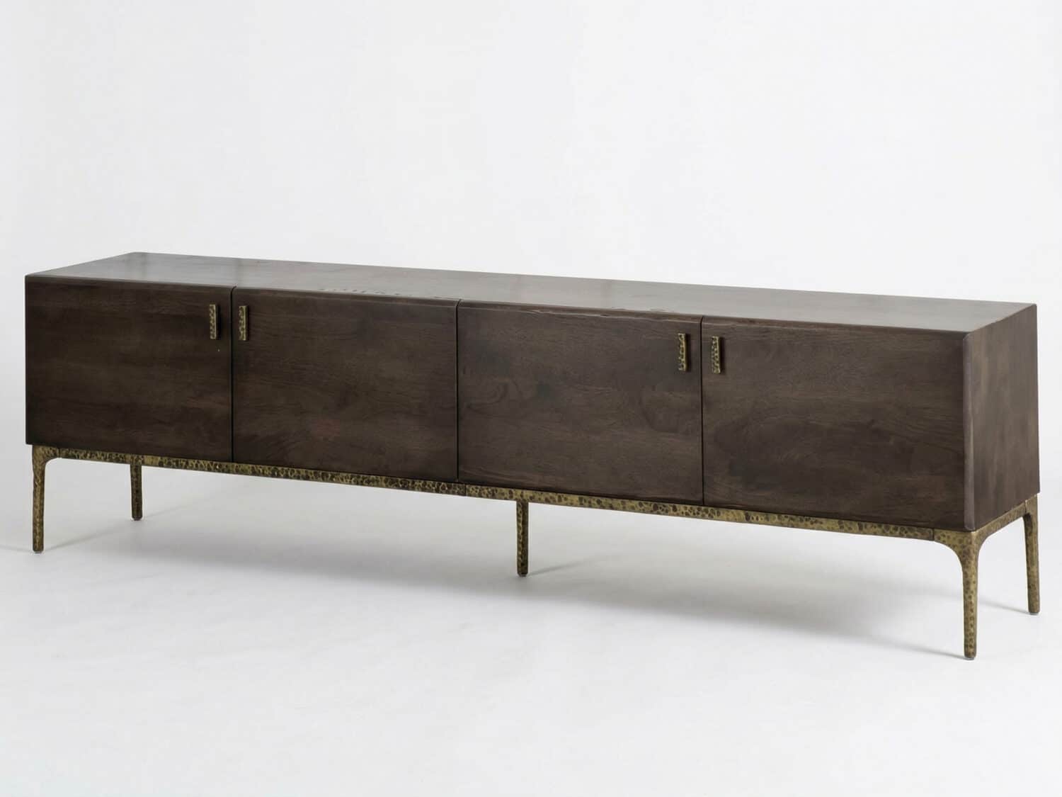 Brown Long Espresso Wood Tone Oak Cabinet TV Stand 相册图 #1 resized