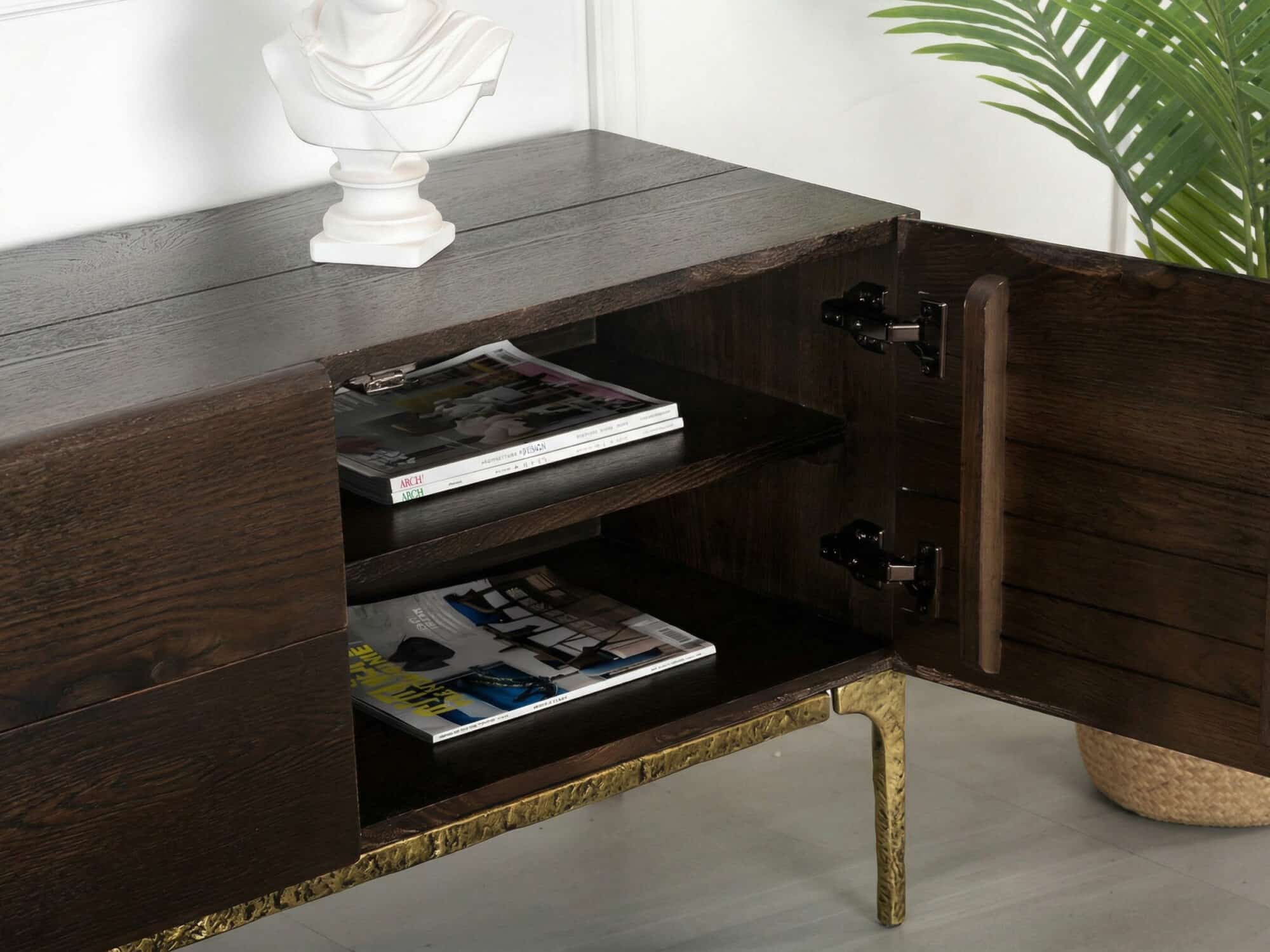 Brown Long Espresso Wood Tone Oak Cabinet TV Stand - resized - 相册图 #11 Brown Long Espresso Wood Tone Oak Cabinet TV Stand 相册图 #11 resized