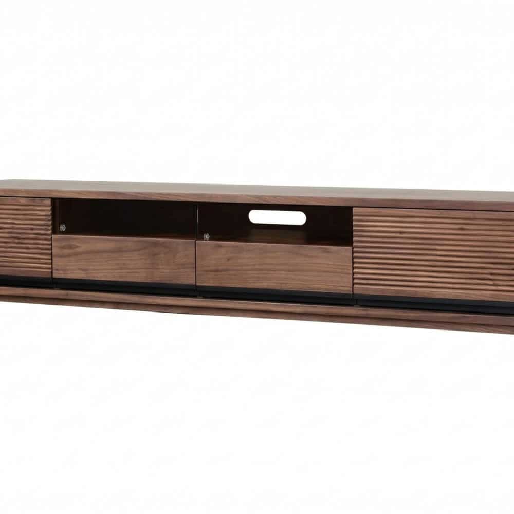 Brown Walnut Wood Drawers Rectangle 2 Tiers TV Stand - resized - 相册图 #1 Brown Walnut Wood Drawers Rectangle 2 Tiers TV Stand 相册图 #1 resized