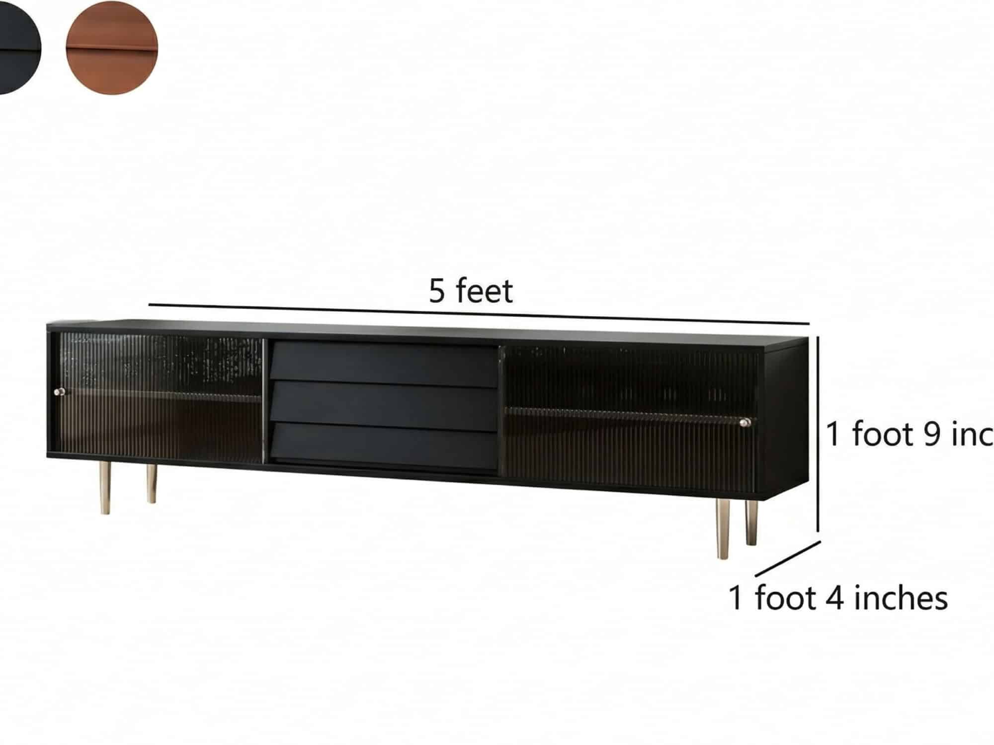 Brown Wood Enclosed Storage TV Stand with Shelves - dimensions - 相册图 #13 Brown Wood Enclosed Storage TV Stand with Shelves 相册图 #13 dimensions