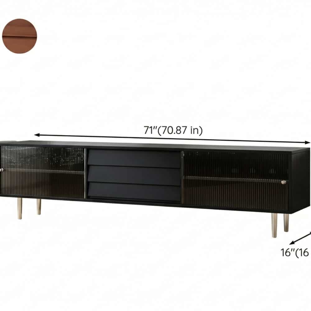 Brown Wood Enclosed Storage TV Stand with Shelves - dimensions - 相册图 #14 Brown Wood Enclosed Storage TV Stand with Shelves 相册图 #14 dimensions
