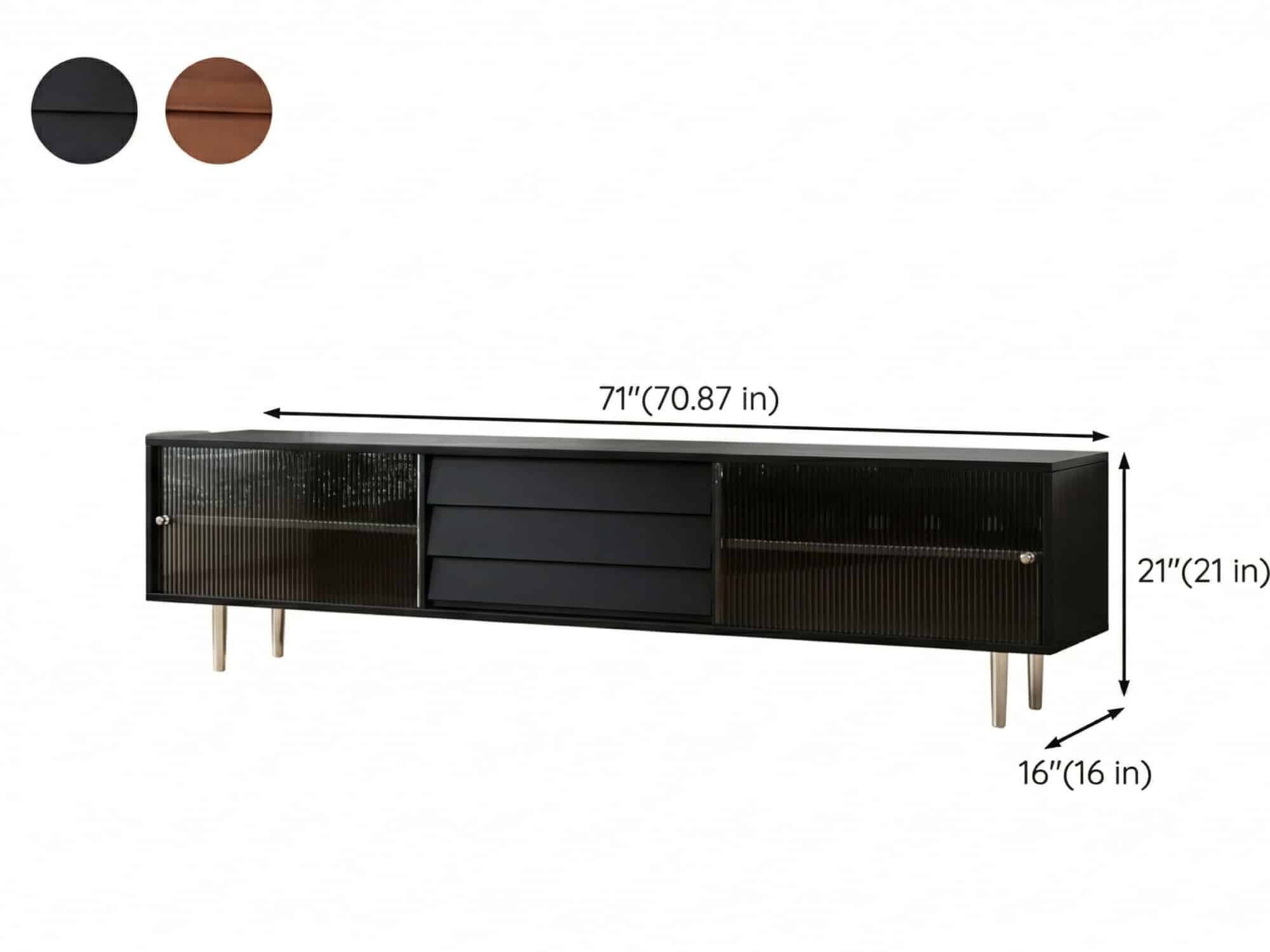Brown Wood Enclosed Storage TV Stand with Shelves - dimensions - 相册图 #14 Brown Wood Enclosed Storage TV Stand with Shelves 相册图 #14 dimensions