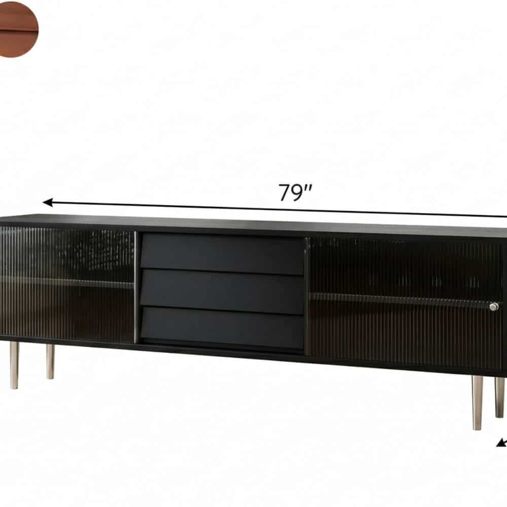 Brown Wood Enclosed Storage TV Stand with Shelves - dimensions - 相册图 #15 Brown Wood Enclosed Storage TV Stand with Shelves 相册图 #15 dimensions