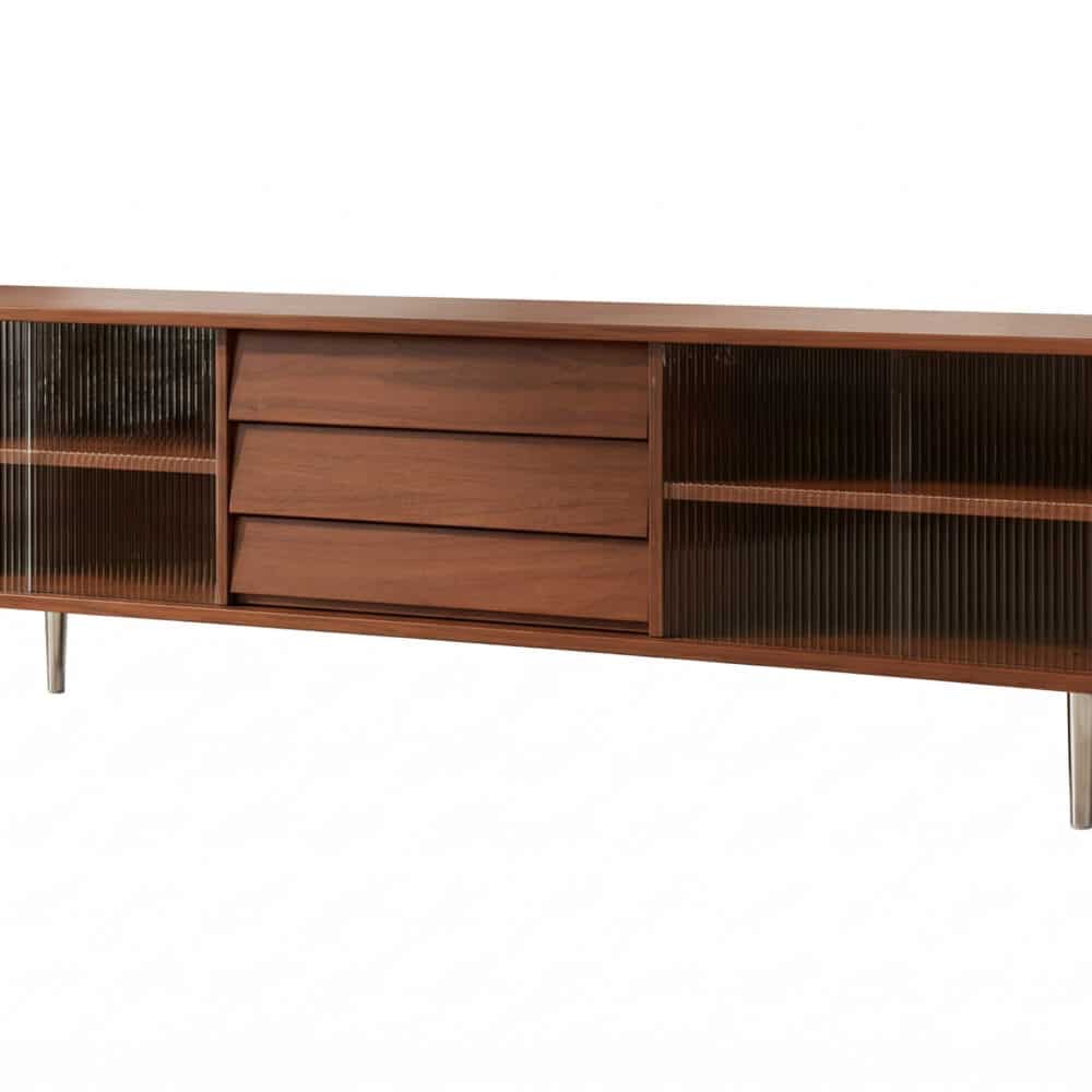 Brown Wood Enclosed Storage TV Stand with Shelves - resized - 相册图 #1 Brown Wood Enclosed Storage TV Stand with Shelves 相册图 #1 resized
