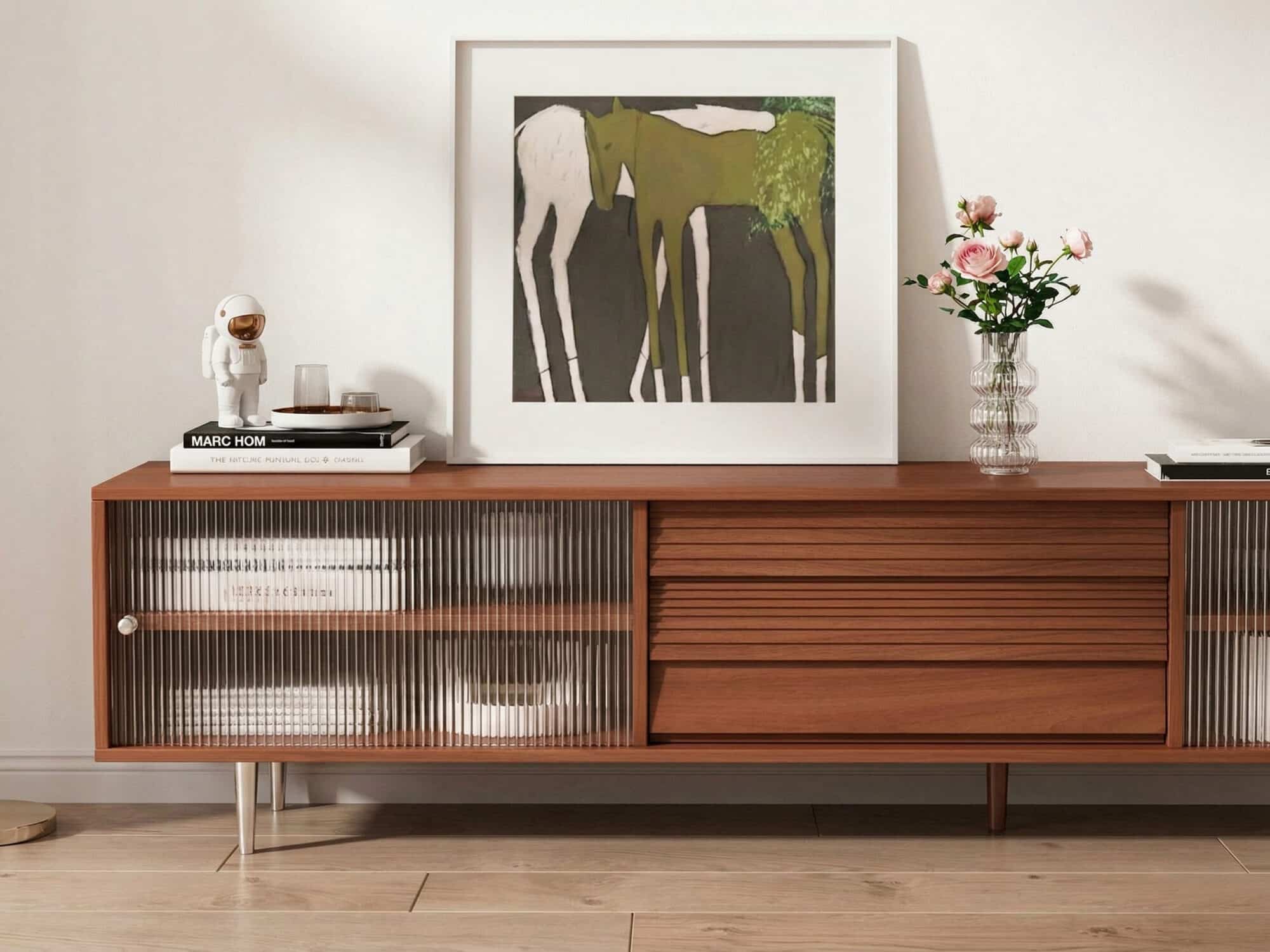 Brown Wood Enclosed Storage TV Stand with Shelves - resized - 相册图 #10 Brown Wood Enclosed Storage TV Stand with Shelves 相册图 #10 resized