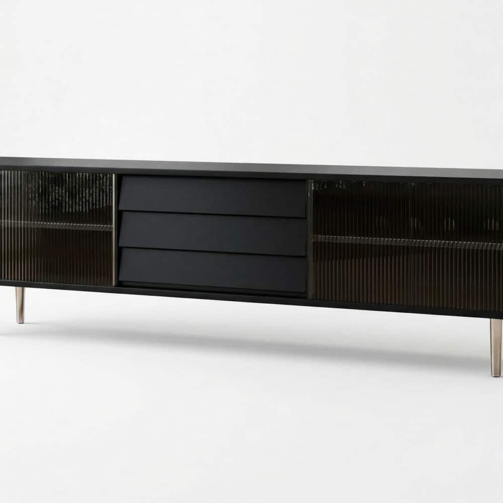 Brown Wood Enclosed Storage TV Stand with Shelves - resized - 相册图 #2 Brown Wood Enclosed Storage TV Stand with Shelves 相册图 #2 resized