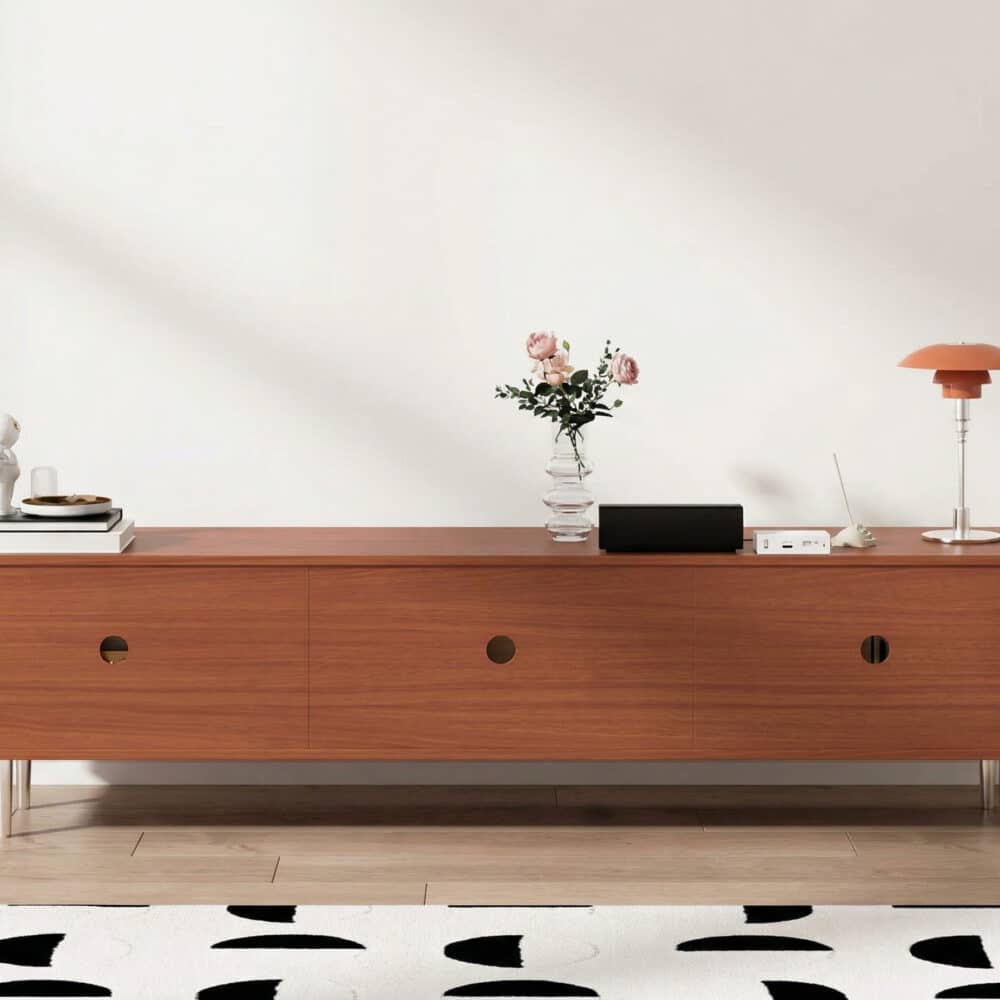 Brown Wood Enclosed Storage TV Stand with Shelves - resized - 相册图 #5 Brown Wood Enclosed Storage TV Stand with Shelves 相册图 #5 resized